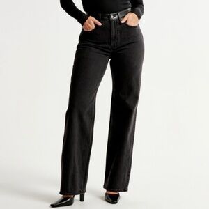 Abercrombie Ultra High Rise Ankle Straight Leather Jean Size 32/14